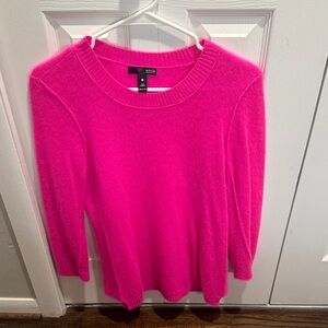Aqua Bright Hot Pink Crewneck Sweater 100% cashmere